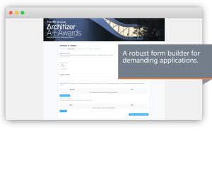 The form builder feature of OpenWater’s application management software.
